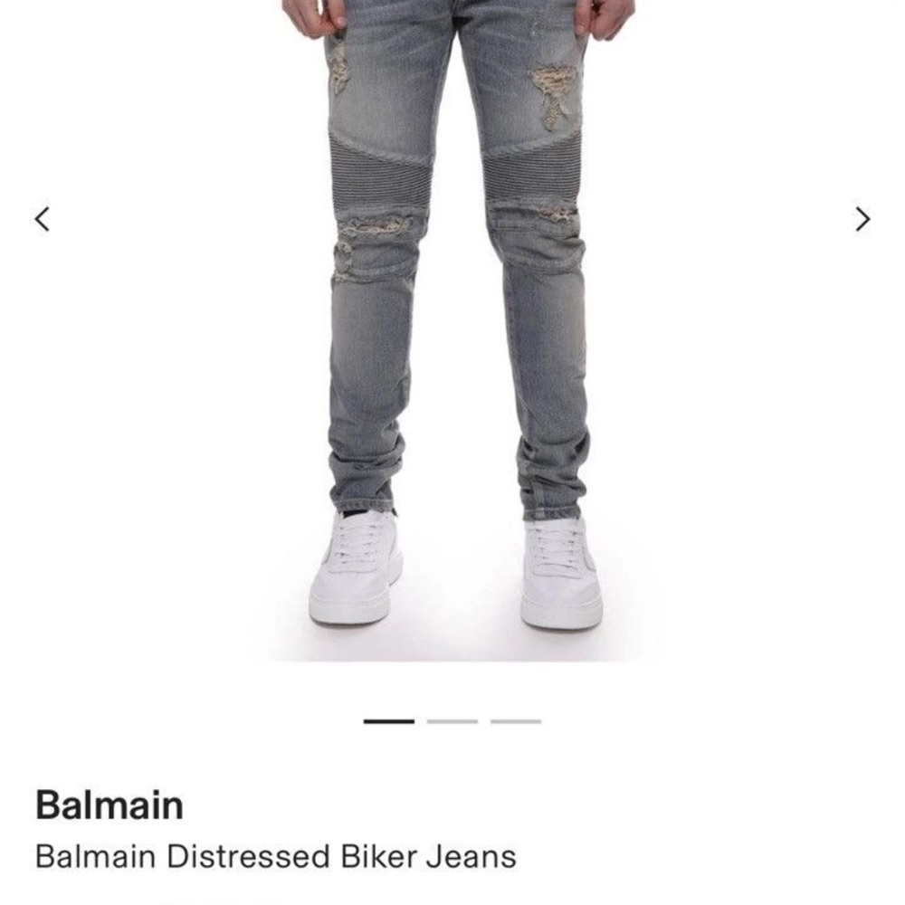 Balmain Distressed Biker Jeans - Picture 7 of 7